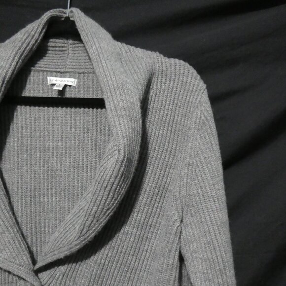 CROFT & BARROW | large | Grey Ribbed Button-Up Cardigan - Picture 5 of 16